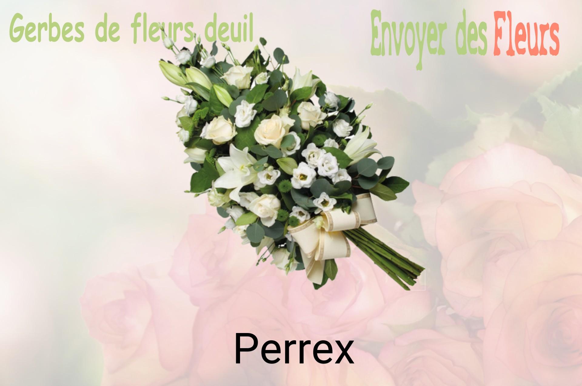 Gerbe de fleurs de deuil livrée à Perrex